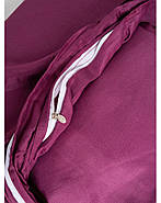 Однотонний комплект постільної білизни, євро/двоспальне, темно-бузковий колір, фото 2