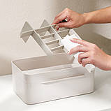 Органайзер для косметики з дзеркалом та з'ємними перегородками 2в1 бокс для зберігання аксесуарів, фото 3