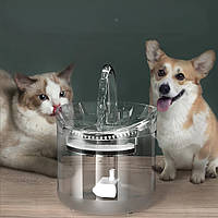 Автоматическая поилка фонтан Pet Fountain 1,5л для кошек и собак с датчиком движения и сменным фильтром