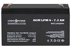 Акумуляторна батарея LogicPower LPM 6V 7.2AH (LPM 6 - 7.2 AH) AGM Dshop