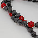 Чітки з каменя говліт і лава вулканічна на 50 намистин, фото 2