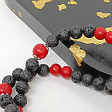 Чітки з каменя говліт і лава вулканічна на 50 намистин, фото 4