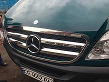 Накладки на решітку 2006-2013  нерж OmsaLine - Італійська нержавейка для Mercedes Sprinter рр, фото 3