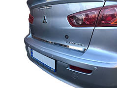 Накладка кромки багажника нерж OmsaLine - Італійська нержавійка для Mitsubishi Lancer X 2008-2024 рр