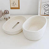 Серветниця настільна інтер'єрна. Коробка-органайзер для серветок. Кошик для серветок джутовий, фото 5