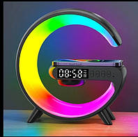 Настільна лампа, нічник RGB 3в1 з бездротовою зарядкою 15 Вт та Bluetooth колонкою