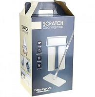 Многофункциональная чудо-швабра Scratch Cleaning Mop с автоматическим отжимом и ведром на 4.5 литра 2 насадки