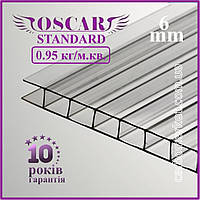 Сотовый поликарбонат 2100Х12000Х6 mm OSCAR Standard прозрачный