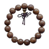 Чотки з дерева венге (17 намистин) - Буддійський браслет