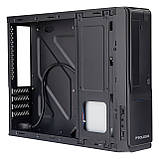 Корпус Prologix E100 Slim 400W 8cm, 2хUSB2.0, Black Black DS, фото 3