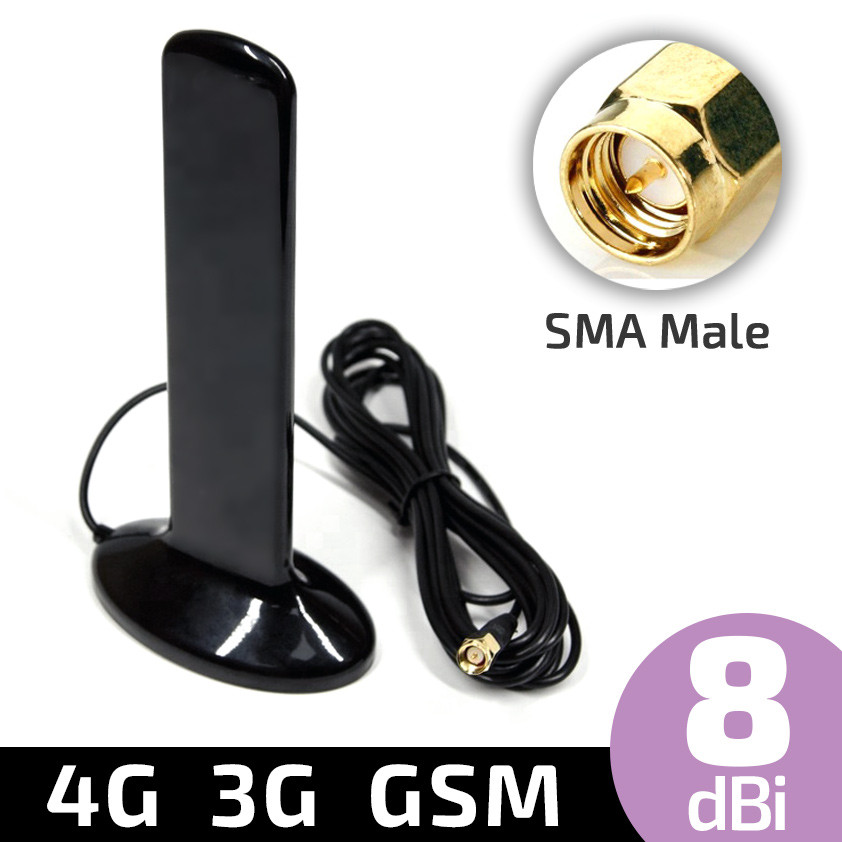 Виносна 700-2700 МГц антена 3 метри GSM 3G 4G LTE 8 dBi зовнішня SMA Male тато для модему, репітера