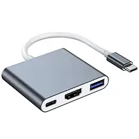 Адаптер USB C — HDMI 4K, концентратор ElecMoga USB C з USB 3.0 + портом USB C для заряджання