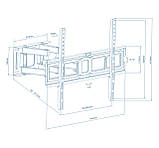 Кронштейн Walfix R-514B (VESA600х400) Чорний DS, фото 2