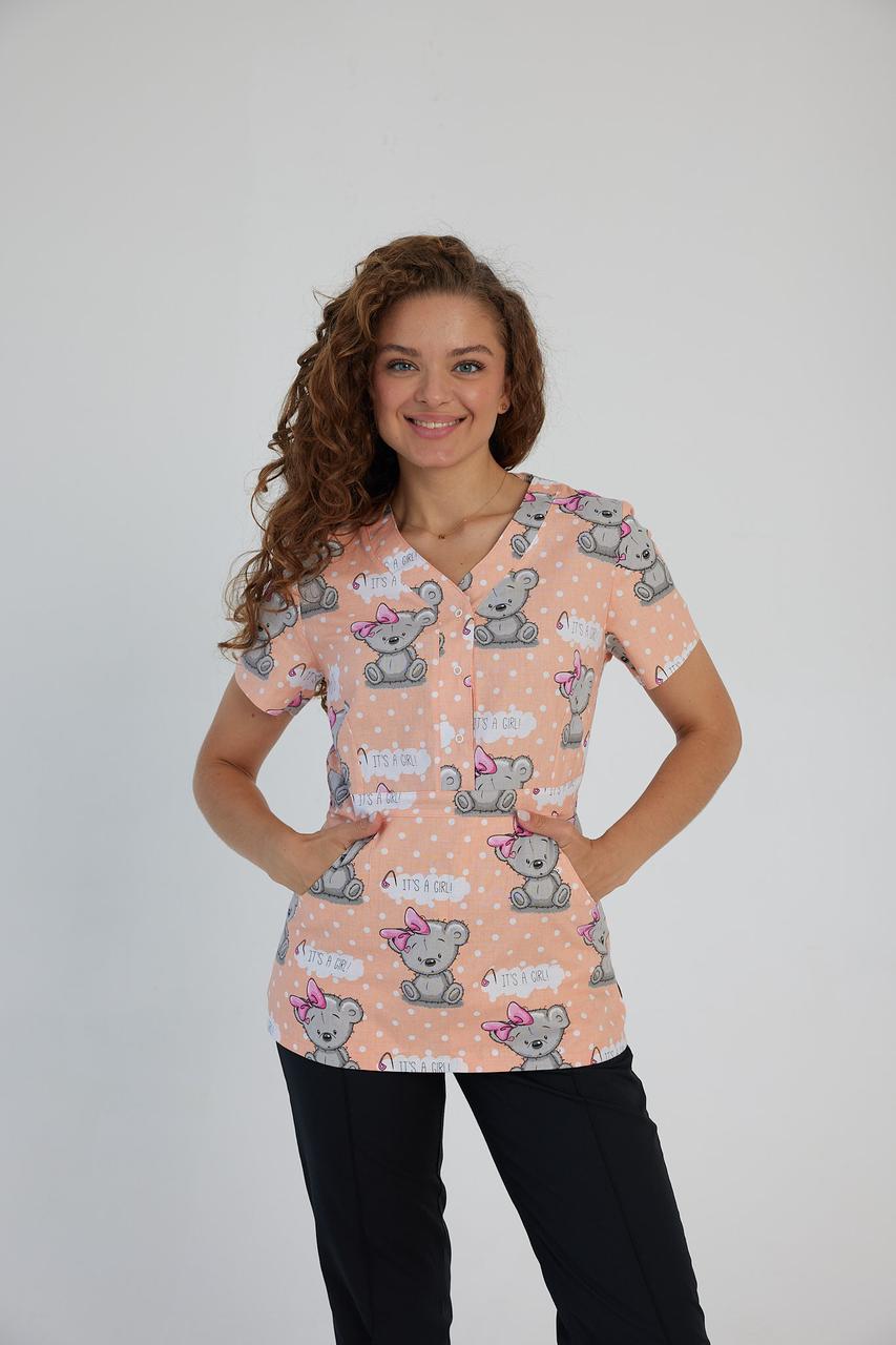 Жіноча медична куртка топ Божена ведмеді - Одяг для косметолога