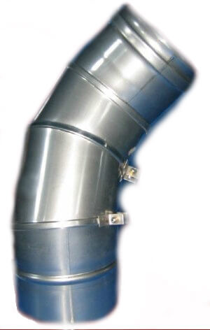 Коліна для димоходу поворотні одностінні з неіржавкої сталі (0°-90°)