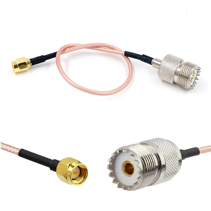 Кабель антенний пігтейл SMA Male - UHF Female 20 см (SO-239, PL-259) RG-316 адаптер подовжувач перехідник