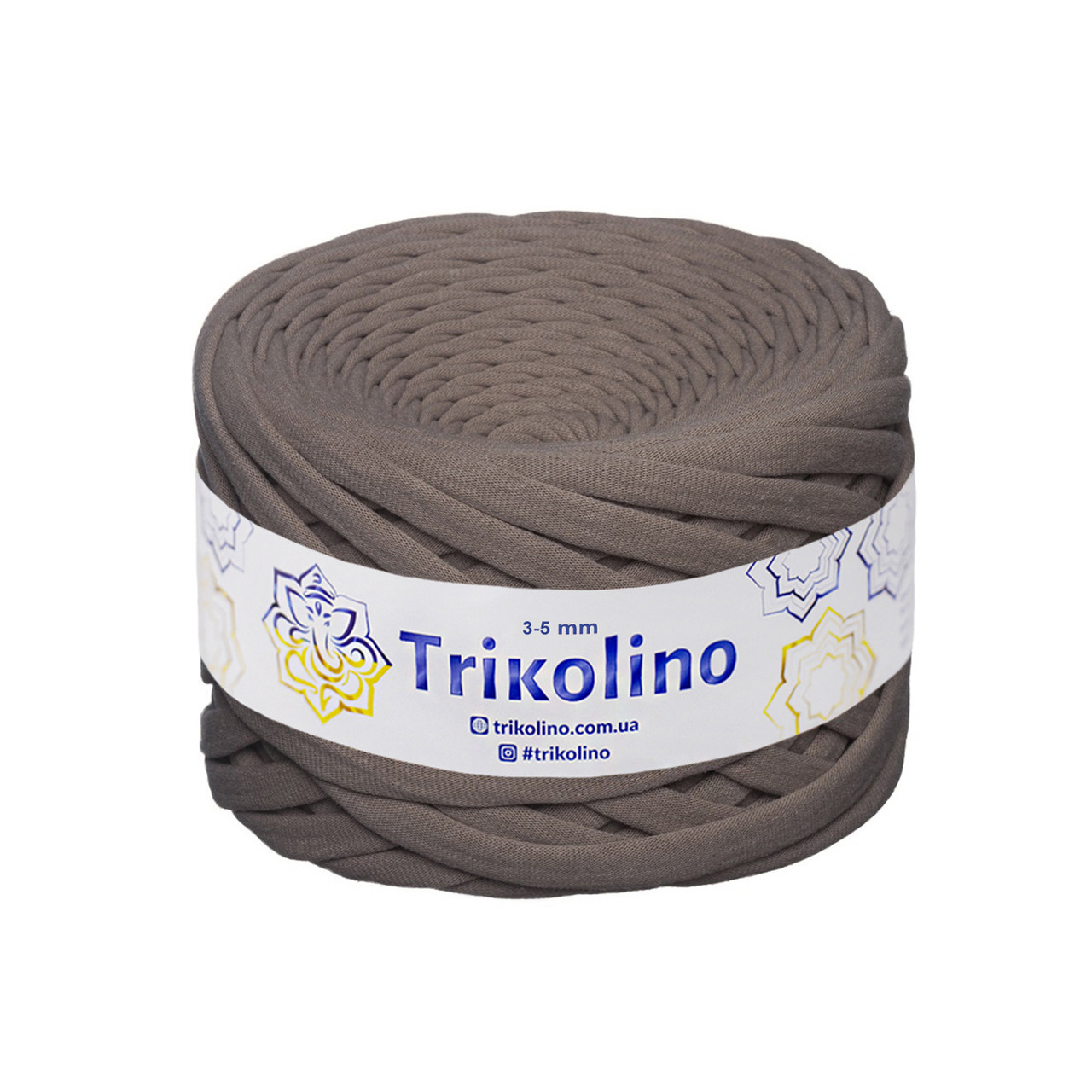 Трикотажна пряжа Trikolino, 3-5 мм., 100 м., Мокко, нитки для в'язання, фото 1