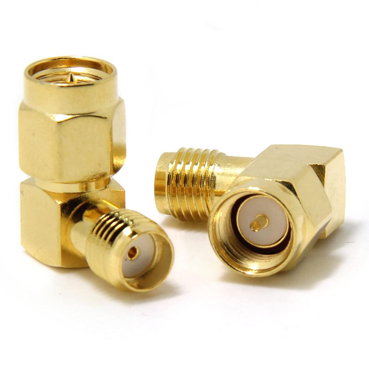 Кутовий перехідник антенний SMA Male - Female, Г-подібний адаптер для антени роутера, подовжувача, фото 1