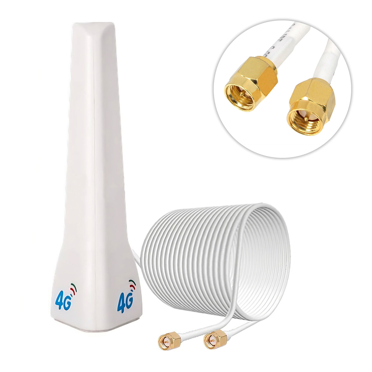 Антена MIMO 4G 3G LTE виносна подвійна 2x 8dBi SMA Male 700-2700 МГц, посилення сигналу для модему, роутера