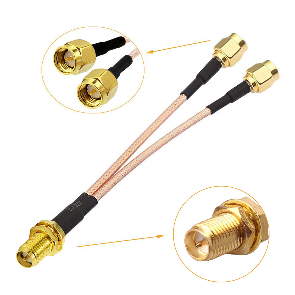Mimo спліттер антенний RP SMA Female - 2 SMA Male 15 см кабель пігтейл перехідник адаптер для модему роутера