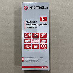 Комплект стрижнів клейових прозорих 11,2 мм*300 мм, пак. 1 кг INTERTOOL RT-1025