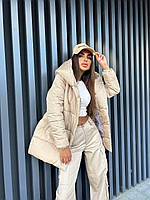 Куртка женская зимняя стильная молодежная стёганая плащевка -силикон 250 не продуваемая