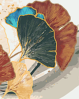 Картина за номерами Гінко золотаве з фарбою металік Riviera Blanca (RB-0763) 40 х 50 см