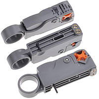 Інструмент для зачистки коаксіального кабелю RG 6 7 58 59 174, кабельний стрипер + регульовані подвійні леза