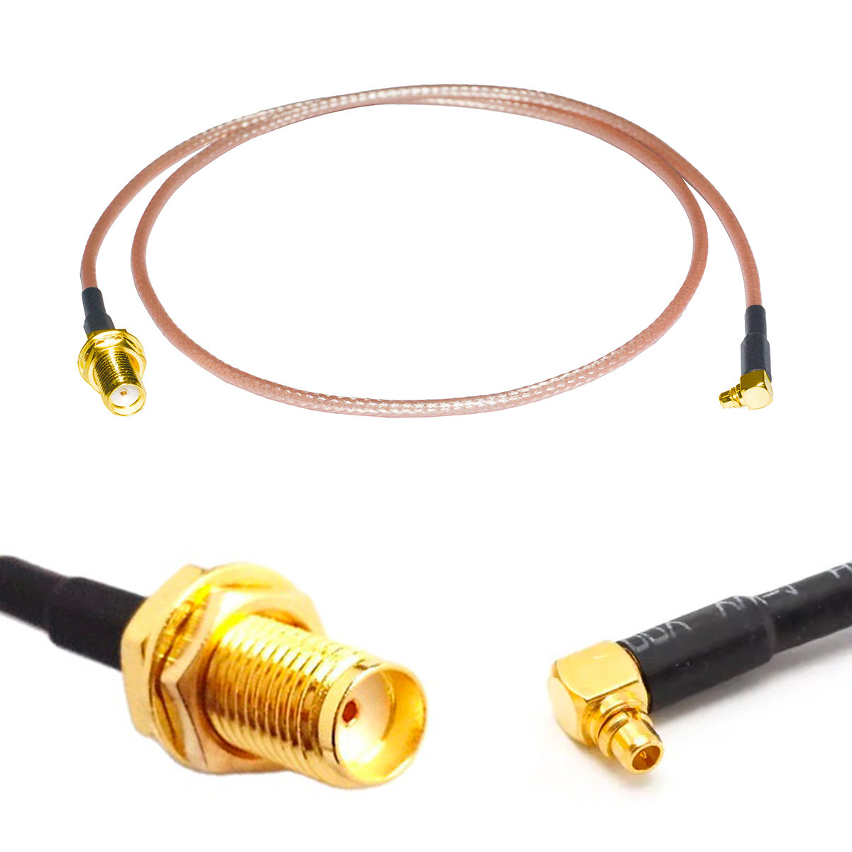 Кабель антенний SMA Female (мама) - MMCX кутовий 50 см подовжувач перехідник пігтейл для FPV антен, модему