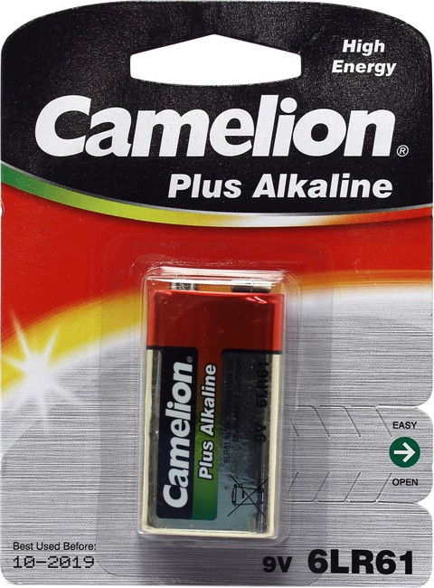 Батарейка CAMELION Plus Alkaline 9V/6F22 (C1) - фото 1 - id-p372178386