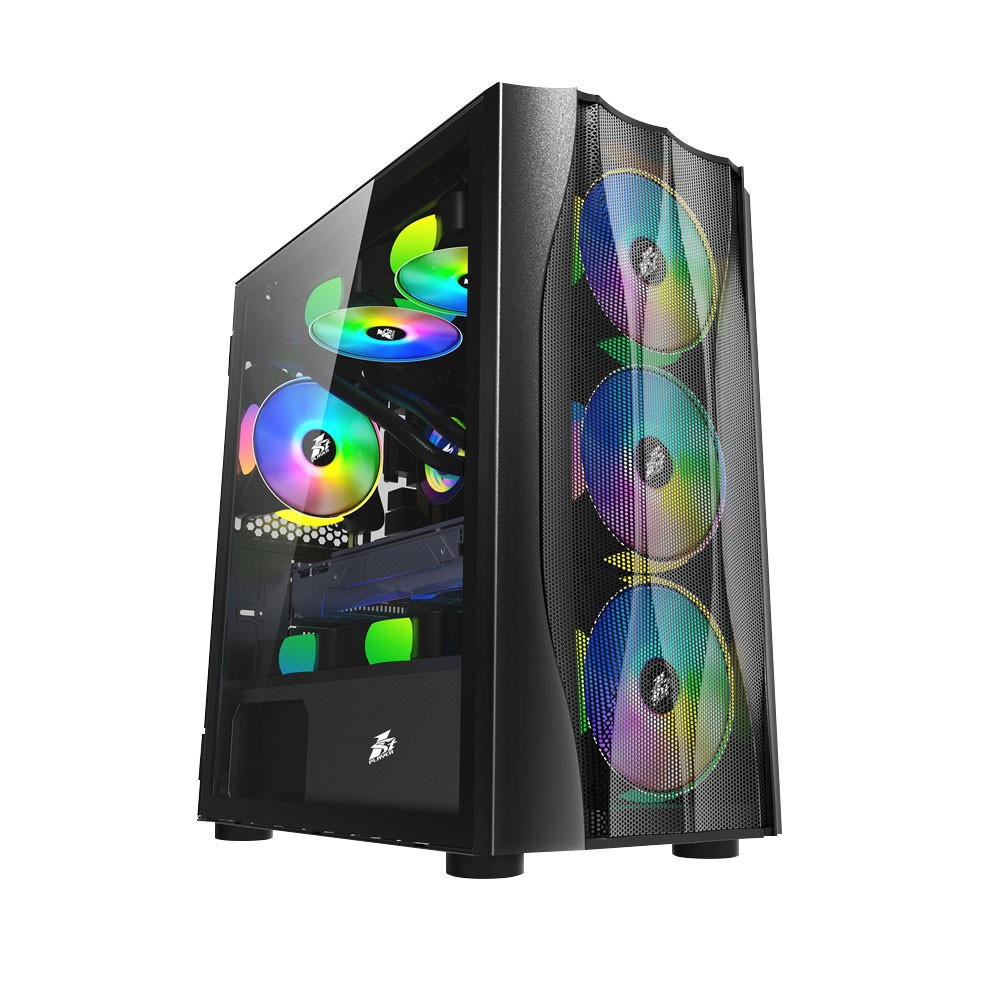 Корпус 1stPlayer X3-M-4F1-BK без БР Black DS