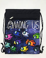 Рюкзак мішок для змінного взуття з кишенею на блискавці AMONG US опт/ гуртом