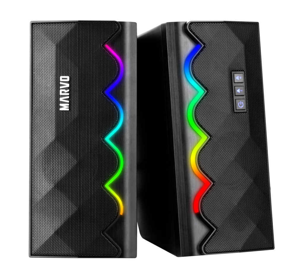 Ігрові настільні комп'ютерні колонки Marvo SG-269 2.0 з підсвіткою Multi-LED USB, фото 1