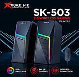 Колонки комп'ютерні XTRIKE ME SK-503 акустична система з підсвіткою 6W Bluetooth RGB, фото 4