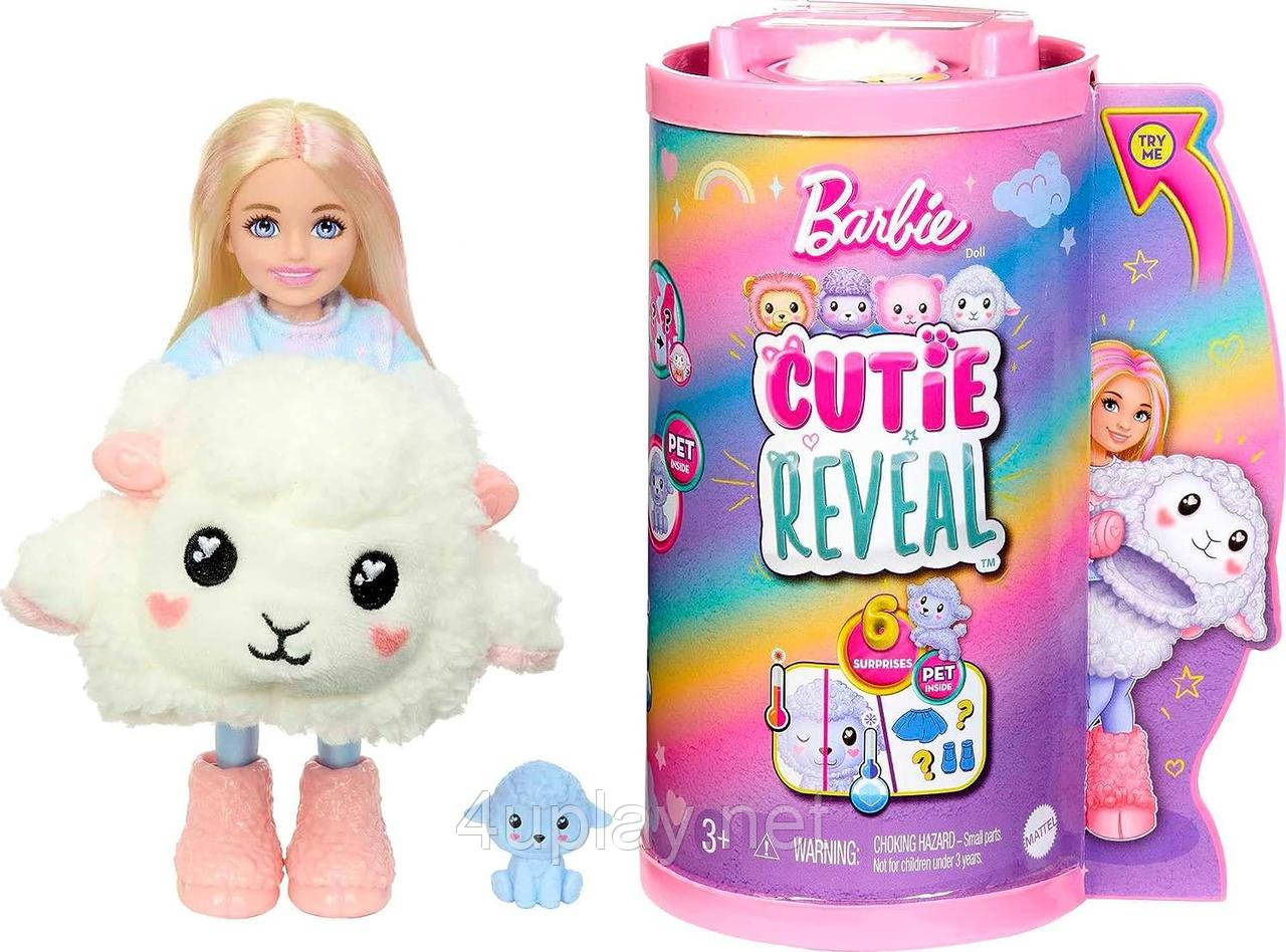 Лялька-сюрприз Barbie Cutie Reveal Chelsea Lamb Plush Челсі в костюмі, Ягнятко Барбі Милашка проявляшка