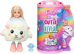 Лялька-сюрприз Barbie Cutie Reveal Chelsea Lamb Plush Челсі в костюмі, Ягнятко Барбі Милашка проявляшка