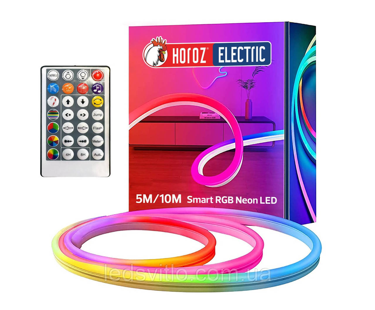 Світлодіодна неонова RGB Smart LED стрічка DIGITAL 220V 6х16мм IP65 (Комплект 10 метрів)