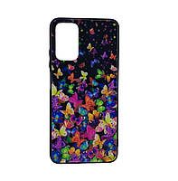 Чехол Glass Case для Poco M3 бампер black butterflies