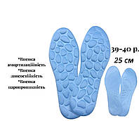 Устілки для взуття р 39-40 багаторазові ортопедичні мякі масажні спортивні із ефектом памʼяті Хмара