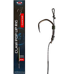 Готовий повідець в обплетенні W4C з волосом CLAW POP UP hair rig, гачок CLAW № 8