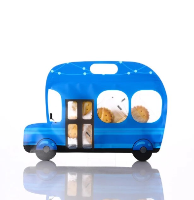 Пакет-зип подарочный фигурный автобус синий, детский пакет для сладостей с застежкой 26х17х4 см - фото 1 - id-p2065468891