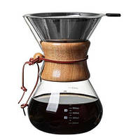 Кемекс заварник для кави CHEMEX 800 мл з багаторазовим металевим фільтром для альтернативного заварювання CX-800, фото 10