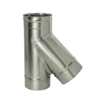 Трійники для димоходу одностінні з неіржавкої сталі (45°)
