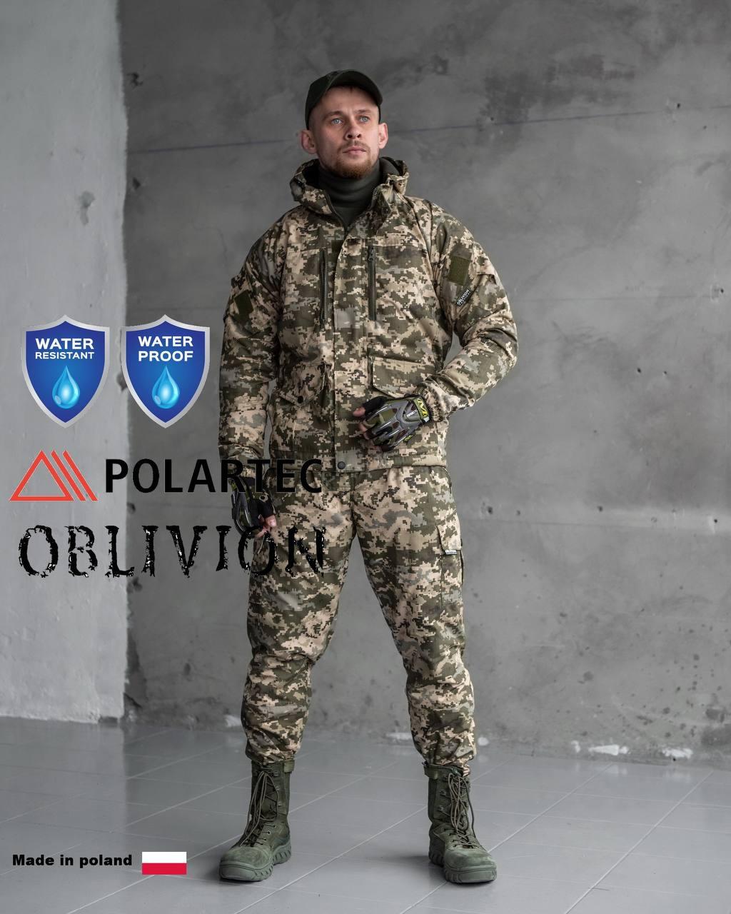 Зимовий тактичний костюм Гірка піксель Oblivion на флісі, військовий водовідштовхуючий костюм Мілітарі костюми
