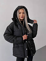 Зимняя теплая женская Куртка пуховик Ткань плащевка Канада , утеплитель силикон 250 Размер СМ, ЛХЛ