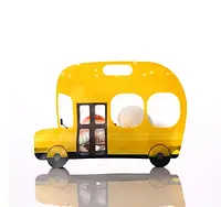 Пакет-зіп подарунковий фігурний автобус жовтий, дитячий пакет для солодощів із застібкою 26х17х4 см