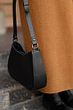 Сумка жіноча чорна крос-боді на замок, фото 5