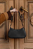 Сумка жіноча чорна крос-боді на замок, фото 4