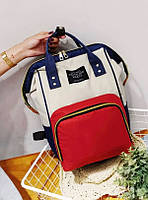 Сумка-рюкзак для мам TRAVELING SHAR бордово-синий | Уличная сумка многофункциональная для мам и малышей