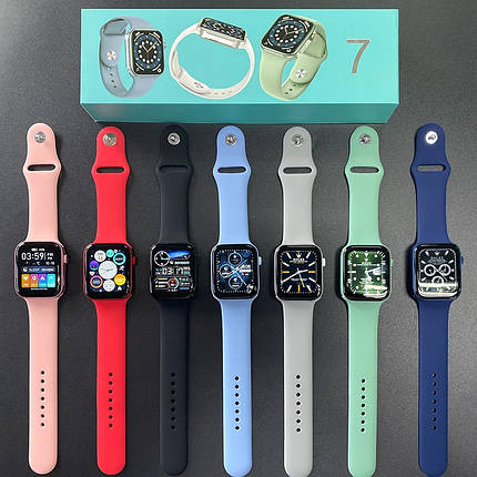 Смарт-годинник Smart Watch Series 7 RED/BLUE/GREEN/SILVER P47, Ексклюзивний наручний смарт-годинник, фото 1